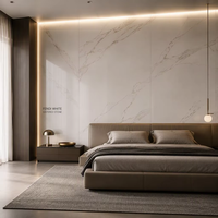 Dalles de porcelaine grand format en pierre frittée blanche de luxe, texture personnalisée, aspect marbre, pour murs, sols, aménagements paysagers et routes