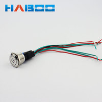 HBP25-ALA1B 24V 3A Interrupteur à bouton-poussoir électronique en acier inoxydable 25mm avec symbole d'alimentation et réinitialisation, éclairage LED, étanche IP65