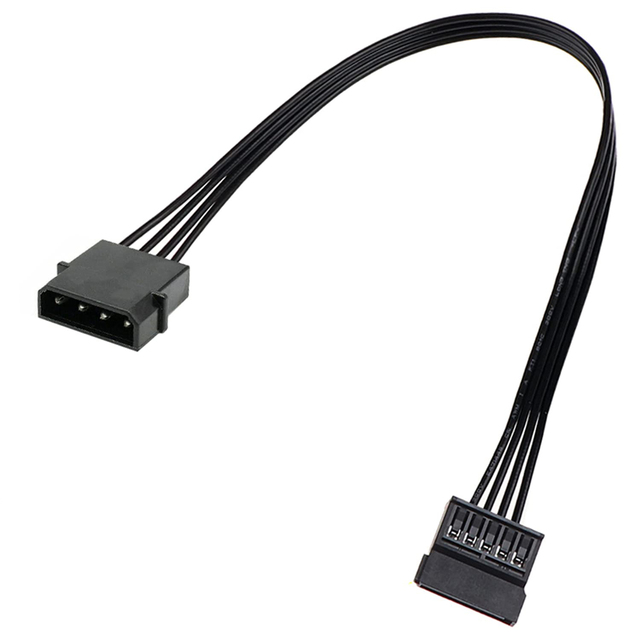 Molex IDE 4 Pin Male to 15 Pin Female SATA Power Converter Adapter Cable Hard Drive HDD SSD Power Extension Cable 24 Inches