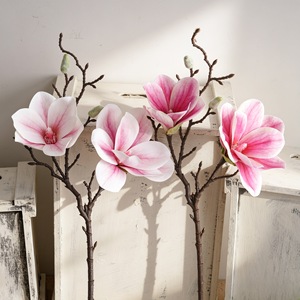 Flor Artificial de Magnolia Fría, de PVC y Goma Suave, Realista, para Decoración de Bodas, Estilo INS, Venta Transfronteriza - Product Image 1