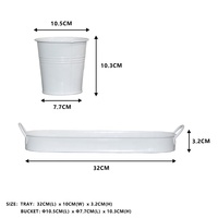 Ensemble de jardinières d'herbes avec plateau Pots d'herbes en métal de jardin pour plantes d'intérieur Kit rond de jardin de cuisine Pots de plantes de rebord de fenêtre jardinière