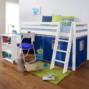 <span class=keywords><strong>Lit</strong></span> superposé en bois pour garçon <span class=keywords><strong>Lit</strong></span> en bois massif pour enfants <span class=keywords><strong>avec</strong></span> bureau d'étude, échelle et tente de fées pour enfants - Product Image 2