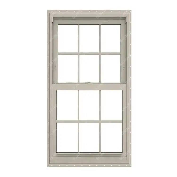 Sunnysky หน้าต่างไวนิล upvc สีขาวสไตล์ USA หน้าต่างเดี่ยวพร้อมกระจกสองชั้นสำหรับบ้าน