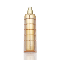 Pot de crème pour le visage en plastique doré, 30g, 50g, pour soins de la peau, emballage plastique pour cosmétiques, bouteille de lotion liquide