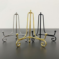Vente chaude Réglable En Métal Chevalet Présentoir Pliable Plaque Titulaire Stand Photo Cadre Stand Noir Fer Chevalet Stand