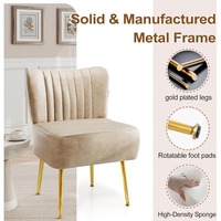 Chaise d'appoint moderne et confortable sans accoudoirs en cuir PU, chaise d'appoint rembourrée pour le salon et la maison