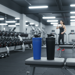 Gobelet à secouer en acier inoxydable 304, thermos de sport et de fitness, bouteille à secouer pour protéines en poudre - Product Image 6