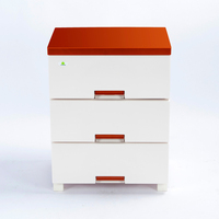 Armoire de rangement modulaire en plastique OEM, 3 compartiments, armoire colorée pour chambre à coucher, pour enfants et adultes