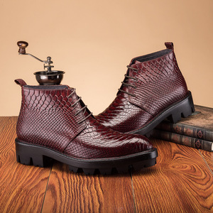 Bottes Balmoral en cuir pour homme, texture poncée à la main, style Amish, en coton, pour le travail, couleur unie, spécialité Mates, imperméables et antidérapantes - Product Image 4