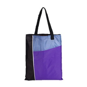 Cross Border Foldable Spliced Multi Color Polyester Tote Bag Large Capacity Portable Shopping Bag Storage Bag Wholesale - Product Image 1