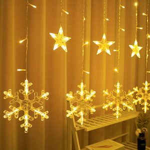 138 Led Christmas fairy Curtain <strong>Snowflake</strong> <strong>Light</strong> Party Holiday New Year Decor Garland <strong>Window</strong> Outdoor Led Icicle Diwali <strong>Light</strong> - Product Image 1
