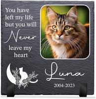 Plaques commémoratives personnalisées pour chiens Star Online, avec photo et nom personnalisés, en ardoise rectangulaire, pour animaux de compagnie, à poser, utilisation intérieure/extérieure (Design 8)