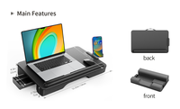 Bureau pour ordinateur portable avec repose-poignet rembourré Convient à un bureau pour ordinateur portable de 17 pouces avec support pour téléphone et tablette