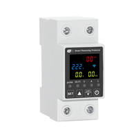 Protecteur intelligent WiFi à réenclenchement automatique 63A 230V AC, disjoncteur intelligent avec compteur d'énergie, protection contre les surtensions/sous-tensions