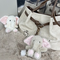 Porte-clés en peluche éléphant gris CHIQUE en coton PP pour sac à dos et sac à main d'enfants | Jouets TYL