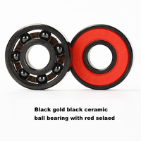 Roulements à billes noirs lisses et silencieux, roulements à billes noirs dorés 608, roulements à billes en céramique blanche scellés rouges pour roues de skateboard
