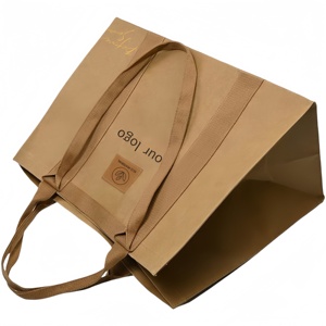 Venta de Bolsas Grandes de Papel Kraft Marrón Personalizadas, Bolsas de Compras con Asas de Lona - Product Image 2