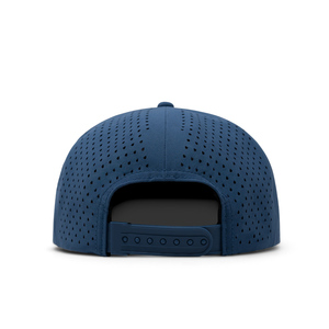 Snapback personnalisé vierge non structuré 5 panneaux Baseball léger bec pré-incurvé panneau latéral perforé Performance chapeau de corde perforée - Product Image 5