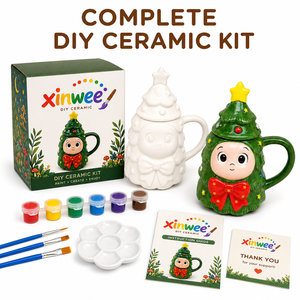 <span class=keywords><strong>Kit</strong></span> de <span class=keywords><strong>Pintura</strong></span> para Tazas de Cerámica con Diseño de Árbol de Navidad, para Niños, Pinta Tu Propia Taza de Café con Personajes Navideños, Set de Regalo de Arte y Manualidades - Product Image 1