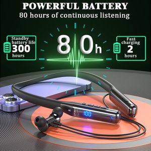 หูฟังไร้สาย BT125 TWS แบบคล้องคอแม่เหล็ก ชิปเซ็ต JL พร้อมระบบตัดเสียงรบกวน ENC กันน้ำระดับ IPX6 เล่นได้นาน 50 ชั่วโมง - Product Image 2