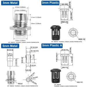 3mm 5mm 8mm 10mm <strong>LED</strong> <strong>Holder</strong> <strong>Socket</strong> Clip For Through Hole Light Emitting Diode DIP <strong>Lamp</strong> Base Cover Metal Chrome Plastic Blub Cup - Product Image 4