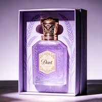 OEM&ODM Flacons de parfum carrés en verre de 1,7 oz et 3,4 oz avec bouchon doré, couleur personnalisée, logo et boîte d'emballage