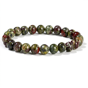 Natural Beaded <b>Bracelets</b> Trendy Unisex Bohemia Gift Jewelry Dragon Blood Jasper <b>Amethyst</b> Green Rutilated Quartz Snowflake - Product Image 1