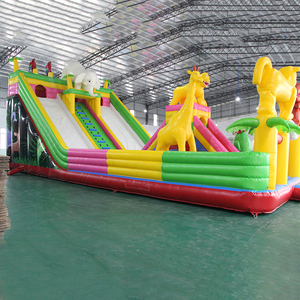 Lâu Đài bơm hơi lớn cho trẻ em theo chủ đề sở thú dễ dàng lưu trữ leo núi và nhảy kết hợp tấm bạt lò xo bơm hơi - Product Image 1