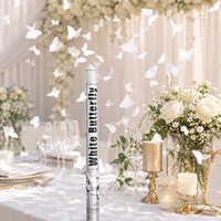Canon à confettis blanc personnalisé en forme de papillon, lance-confettis manuel pour la décoration de mariage, vente en gros