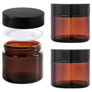 Envases Cosméticos al por Mayor, Tarro de Crema Cosmética de Plástico PET Ámbar Mate de 3oz-16oz con Tapa de Rosca Blanca/Negra para Loción - Product Image 1