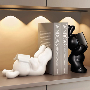 Ensemble d'entretoises à livres modernes en forme de lapin, ornement animal créatif pour la lecture, idéal pour la décoration de salon, bibliothèque, bureau et meuble TV - Product Image 1