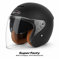 Casque de moto demi-face unisexe compatible avec tous les modèles, fermeture rapide, coque en ABS, toutes saisons, protection pour les trajets quotidiens