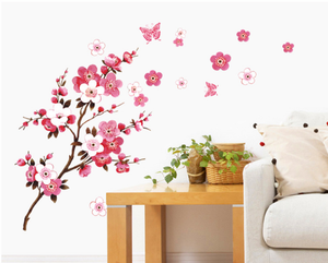 Fleur de cerisier fleur arbre Branches sticker mural autocollants rose Floral <span class=keywords><strong>aquarelle</strong></span> <span class=keywords><strong>oiseaux</strong></span> PVC papier Art déco filles chambre pépinière - Product Image 6