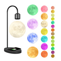 Lampe lunaire flottante imprimée en 3D de 14 cm, lampe en lévitation, boule flottante rotative, lévitation magnétique, ambiance romantique, veilleuse
