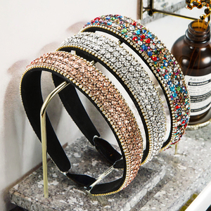 Diadema de Tela con Pedrería Ancha y Elegante de Excelente Calidad para Mujer, Accesorio para el Cabello para Fiestas y Uso Diario en Oferta - Product Image 3