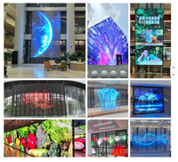 Écran LED transparent haute luminosité P3.9 pour affichage publicitaire sur vitrine de centre commercial