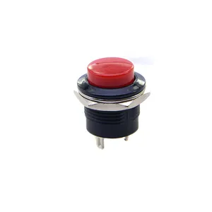 Kırmızı durumda anlık basmalı düğme anahtarı 6a 125v 3a 250v Pa66 su geçirmez anahtarı