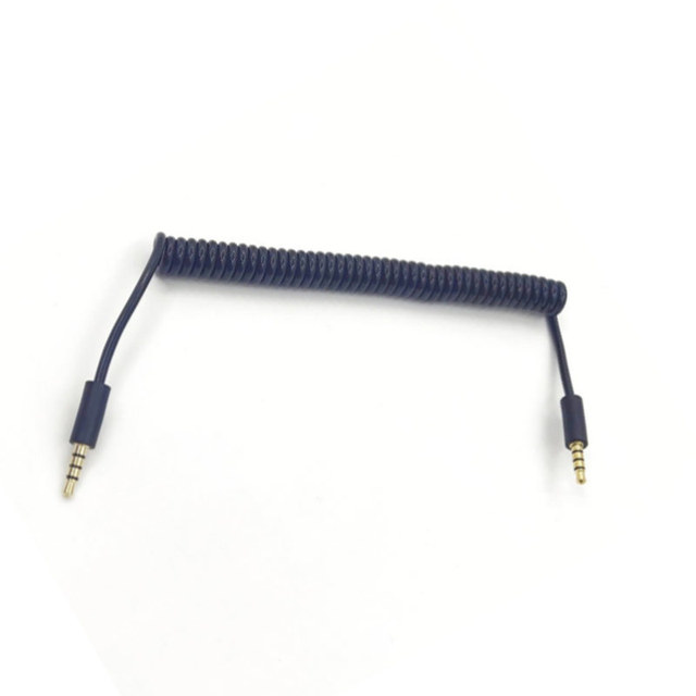 3.5mm Plug 3-section Copper Computer/Mobile Phone Audio Cable Microphone Headset 4-section Spring Wire Retractable