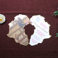 Invitaciones Plegables con Forma de Mapa, Tarjetas de Invitación con Foto Impresa en Cuatro Lados Personalizadas