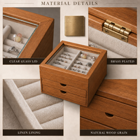 Boîte de rangement pour bijoux en bois, pour la présentation et l'emballage de bijoux, marque Hosenton, solution de présentation de bijoux en gros