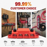 Barre omnibus 12V 250A, bloc de distribution d'alimentation avec 4 goujons M8 (5/16 po), bornier de batterie 12V pour câblage automobile, bateau, solaire