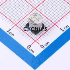 ตัวเก็บประจุอิเล็กโทรไลต์อะลูมิเนียมแบบ SMD รุ่น EMVE100ADA220ME55G, ขนาด D5xL5.2 มม. ความจุ 22uF ค่าความคลาดเคลื่อน 20% แรงดันไฟฟ้า 10V ขา 5 มม. - Product Image 1