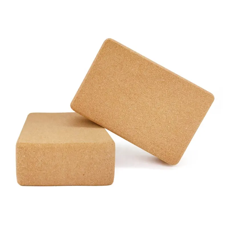 Amostra grátis Custom Exercício Cork Yoga Block Set Qualidade Premium Antiderrapante Natural Cork Yoga Blocks Brick