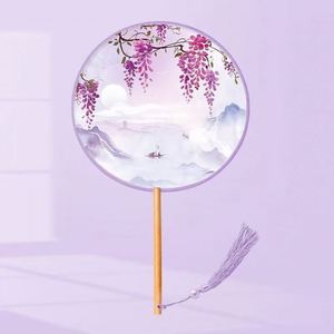 Abanico Redondo de Bambú Pintado a Mano, Translúcido y Sedoso, Personalizado con Diseño de Ángel Fatingna, Portátil, para Bodas, Decoración del Hogar, Regalo - Product Image 4