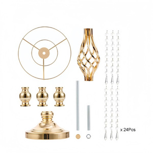 High Quality Metal <strong>Flower</strong> Arrangement Stand Elegant Crystal <strong>Flower</strong> <strong>Vase</strong> for Weddings Parties Tall Event Table Wholesale - Product Image 4