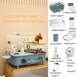 Oufapet Luxe Portable Personnalisé <span class=keywords><strong>Pet</strong></span> House Acrylique Cabine Meubles de Maison <span class=keywords><strong>Hamster</strong></span> Cage pour Cochons d'Inde Petits Animaux Avec Armoire - Product Image 4