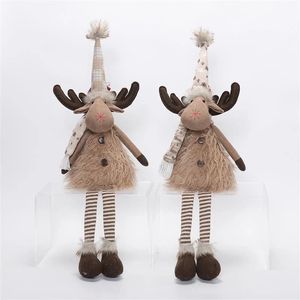 Adorno navideño de ciervo sentado de felpa suave con luces LED, juego de 2 piezas, regalo perfecto de Navidad para niños - Product Image 5