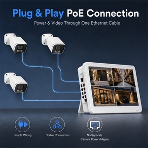 กล้องวงจรปิด KERUI 8MP PoE ระบบ NVR 8 ช่อง พร้อมจอภาพ 11.6 นิ้ว ความละเอียด 4K สายเน็ตเวิร์ค 18.3 เมตร สายเคเบิล 250 เมตร สำหรับคลังสินค้า/บ้าน ระบบรักษาความปลอดภัย XMEye - Product Image 5