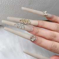 TSZS ABS Extra Long 4XL Ballerina Nail Tips Clear Natural Full Cover Fingernail Tips 12 Sizes Artificial Nails for Extension