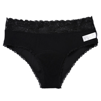En gros Taille Basse XS-XL Période Tache Preuve Pantalon D'hygiène Calzones Menstruel Noir 4 Couche Absorber Menstruel Dentelle Période Panti